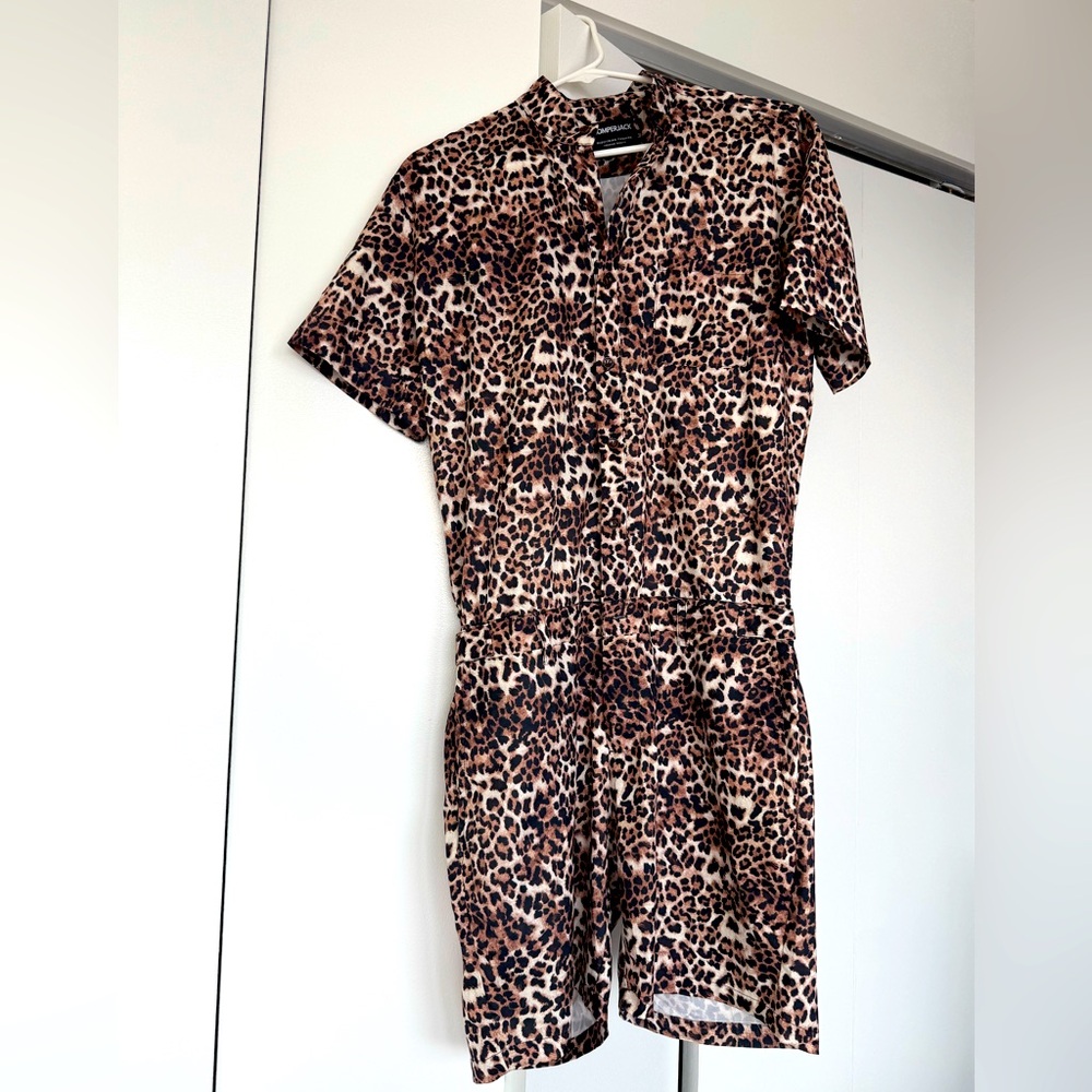 Men’s Leopard Print Short Sleeve Romperjack Romper